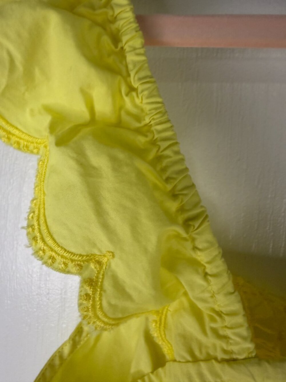 MOTHER The Butterfly Tank Wing It Yellow Embroidered Ruffle Top-M- MSRP $195 - Picture 8 of 11